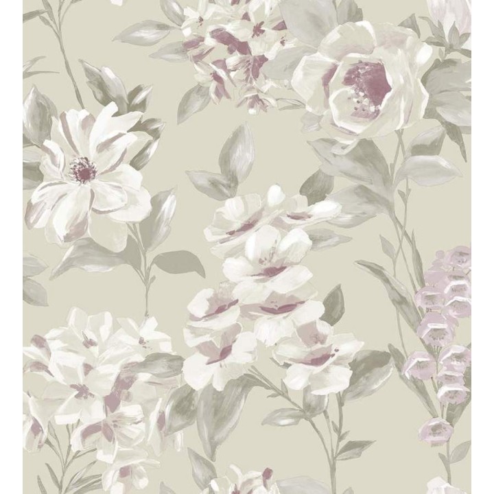 Papel pintado flores de acuarela grandes vintage - Charlotte 564572