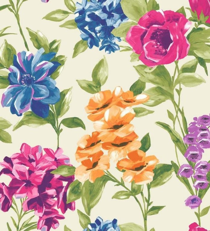 Papel pintado flores de acuarela grandes vintage - Charlotte 564573