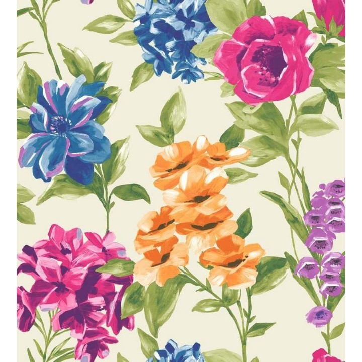 Papel pintado flores de acuarela grandes vintage - Charlotte 564573