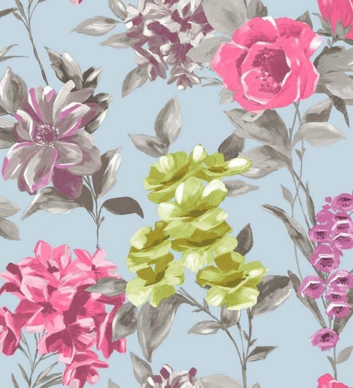 Papel pintado flores de acuarela grandes vintage - Charlotte 564574