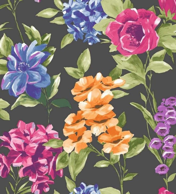 Papel pintado flores de acuarela grandes vintage - Charlotte 564575