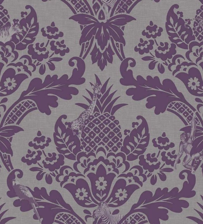 Papel pintado damasco moderno con animales exóticos - Turín 564594