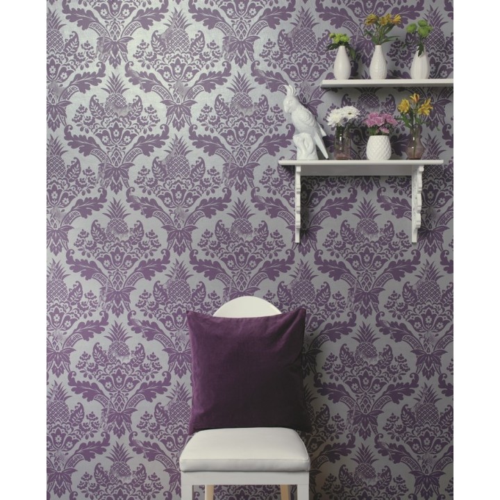 Papel pintado damasco moderno con animales exóticos - Turín 564594