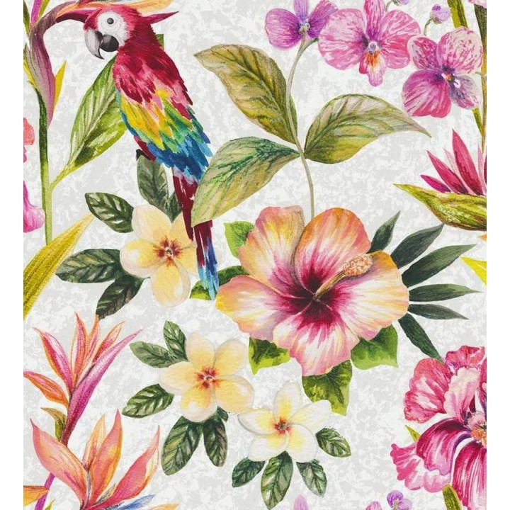 Papel pintado naturaleza de flores y loros artístico - Pacific Dream 564599