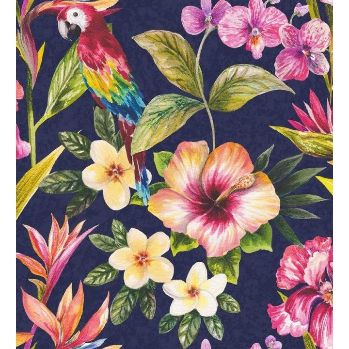 Papel pintado naturaleza de flores y loros artístico - Pacific Dream 564601