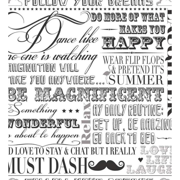 Papel pintado frases motivadoras y bigotes blanco y negro - Moustache 564603