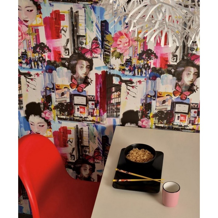 Papel pintado collage de motivos japoneses al óleo - Masako 564617