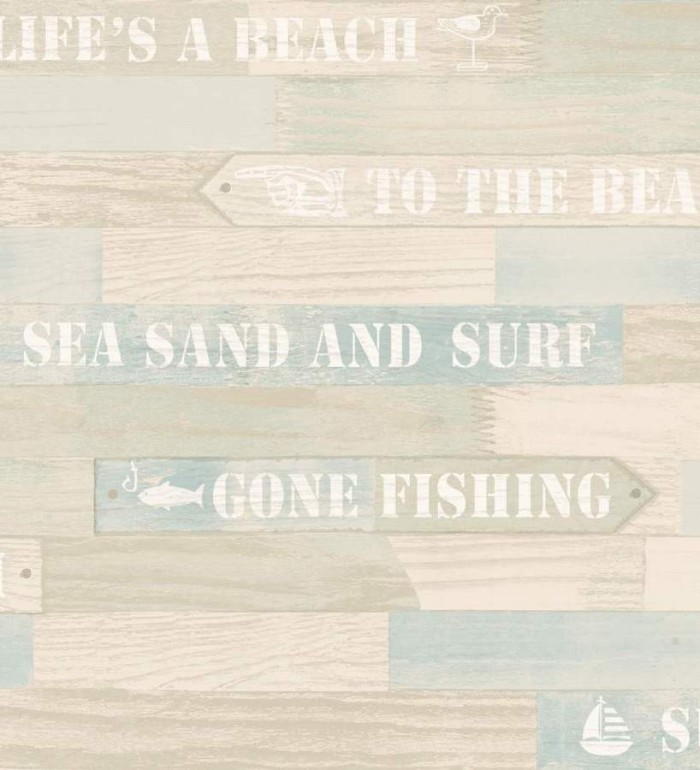 Papel pintado listones de madera horizontal con indicaciones - Bruin 564636