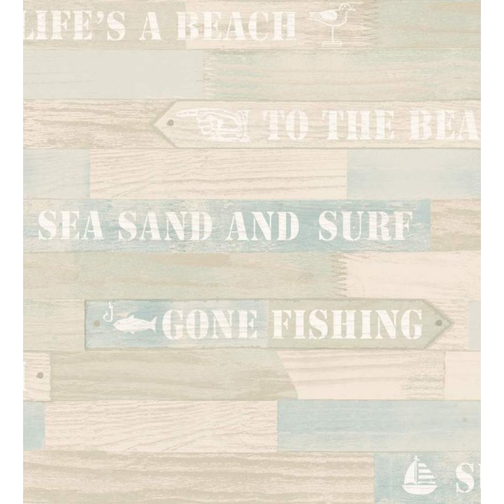 Papel pintado listones de madera horizontal con indicaciones - Bruin 564636