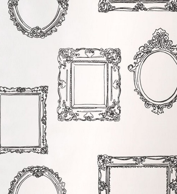 Papel pintado marcos vintage con encanto blanco y negro - Portrait 564654