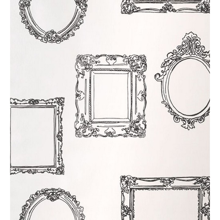 Papel pintado marcos vintage con encanto blanco y negro - Portrait 564654