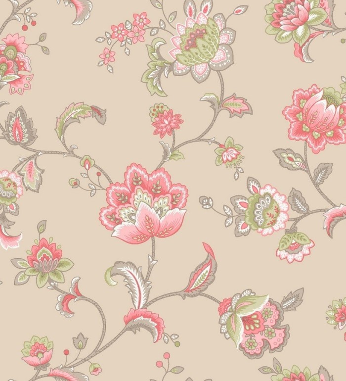 Papel pintado flores diseño cashmere moderno - Jamila 564663