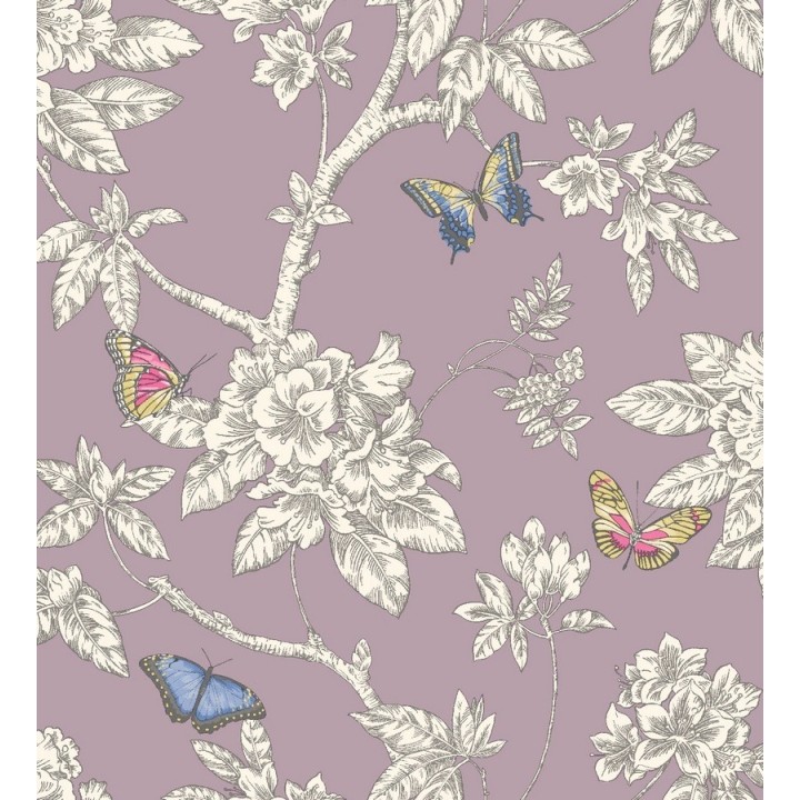 Papel pintado naturaleza romántica con mariposas - Megan 564666