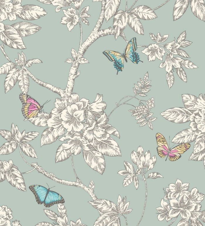 Papel pintado naturaleza con mariposas - Megan 564667