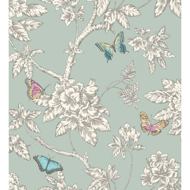 Papel pintado naturaleza con mariposas - Megan 564667