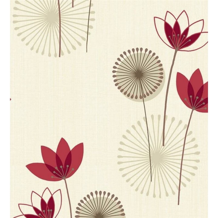 Papel pintado flores de loto y dientes de león modernos - Vicky 564669