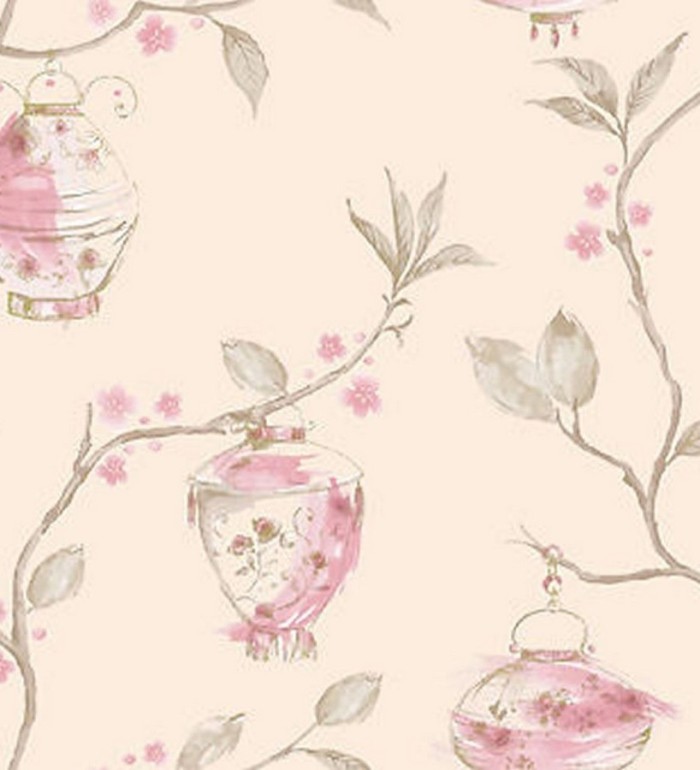 Papel pintado farolillos de papel japoneses estilo oriental - Saika 564677