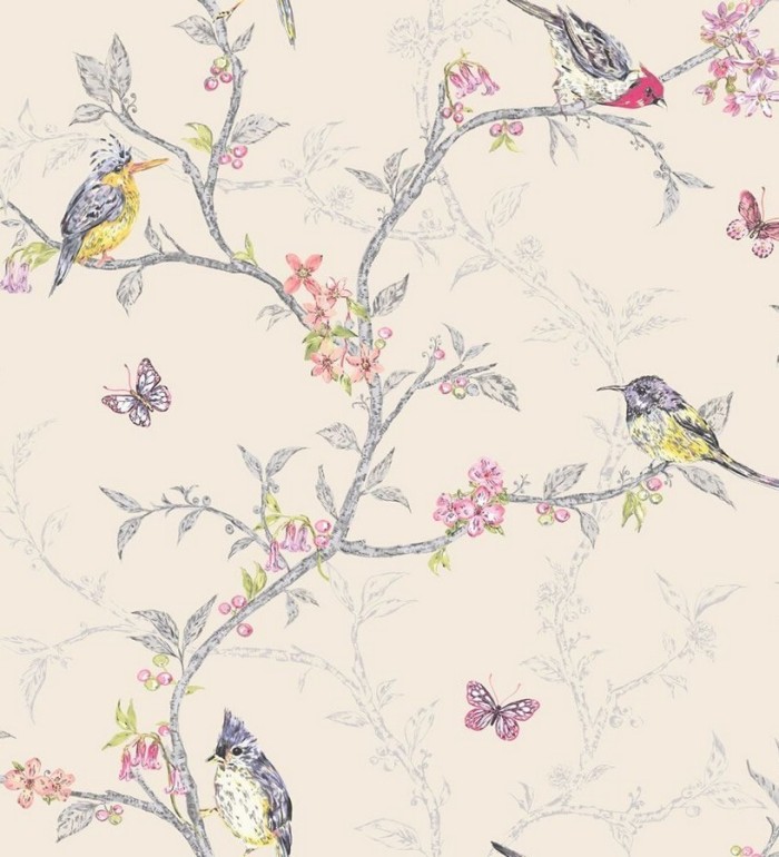 Papel pintado pájaros en ramas de árbol - Birdie 564685