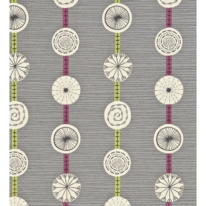 Papel pintado combinación de rayas y círculos abstractos - Cornell 564878