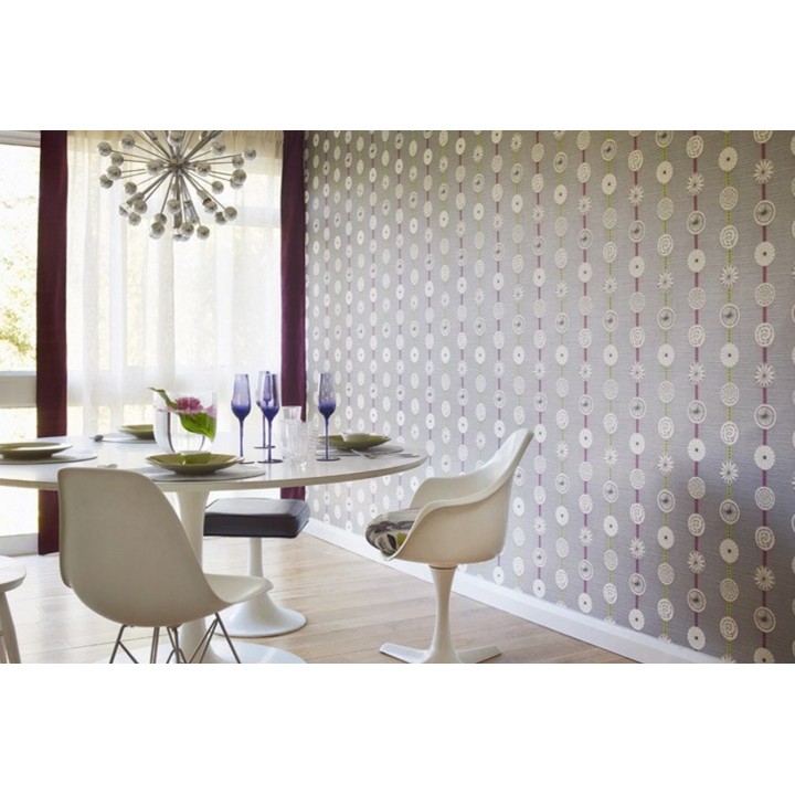 Papel pintado combinación de rayas y círculos abstractos - Cornell 564878