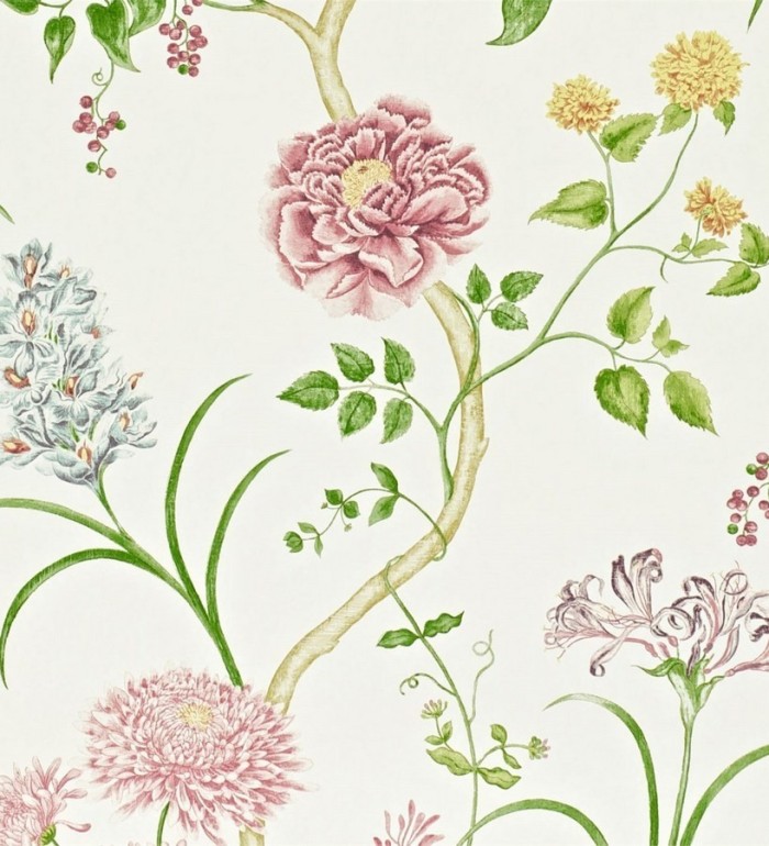 Papel pintado jardín de flores vintage inglés - Alissa 564910