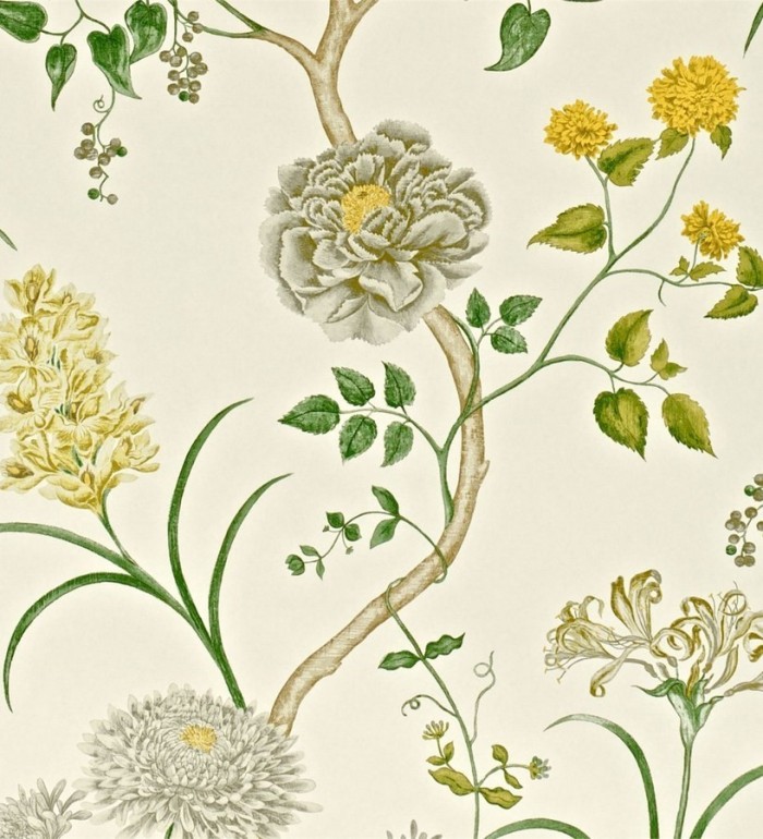 Papel pintado jardín de flores vintage inglés - Alissa 564911