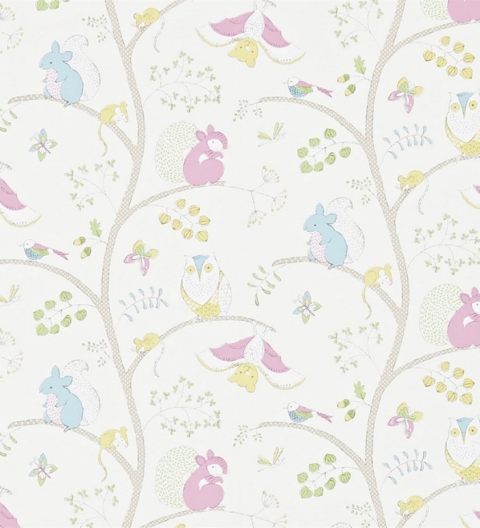 Papel pintado animalillos del bosque infantiles - Squirrels Tree 564922