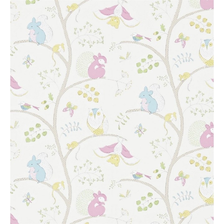 Papel pintado animalillos del bosque infantiles - Squirrels Tree 564922