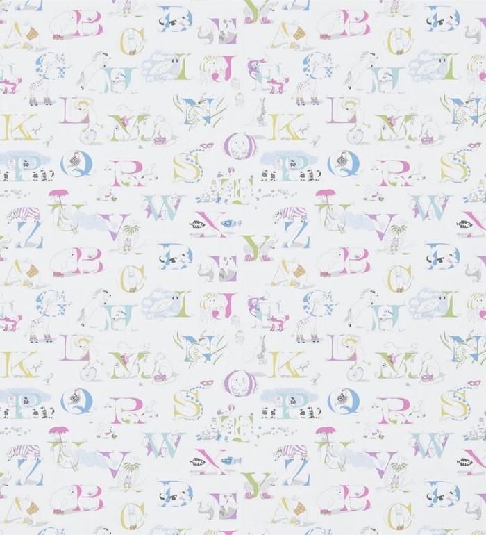 Papel pintado abecedario infantil con animales multicolor - Alphabet Zoo 564928