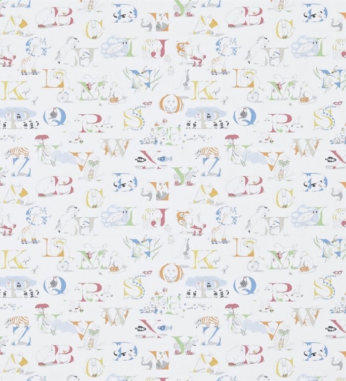 Papel pintado abecedario infantil con animales multicolor - Alphabet Zoo 564931