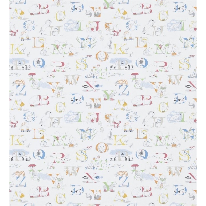 Papel pintado abecedario infantil con animales multicolor - Alphabet Zoo 564931
