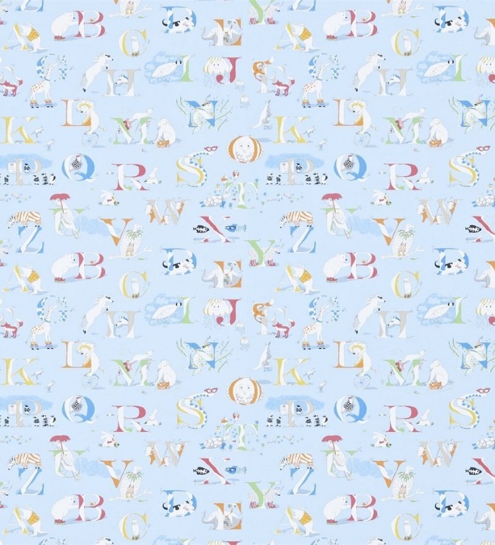 Papel pintado abecedario infantil con animales multicolor - Alphabet Zoo 564932