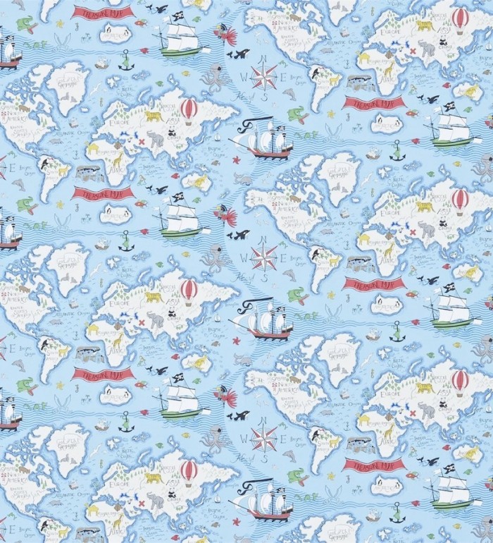 Papel pintado mapa del tesoro con barcos - Pirate Island 564943