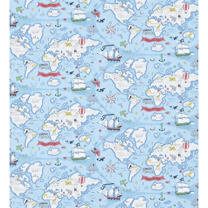 Papel pintado mapa del tesoro con barcos - Pirate Island 564943