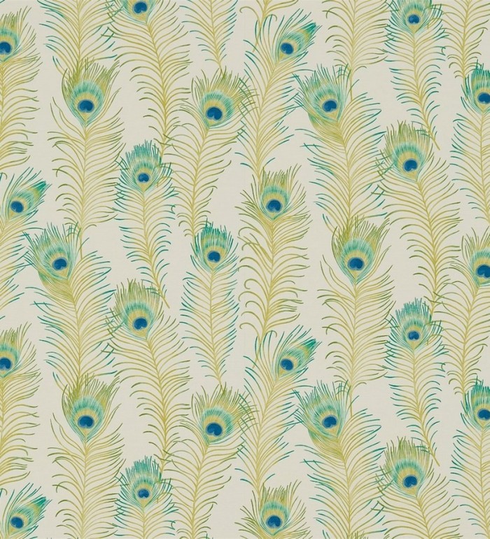 Papel pintado plumas de pavo real románticas vintage - Fiorella 564997