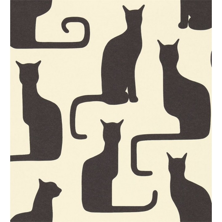Papel pintado siluetas de gatos vintage - Felis 564999