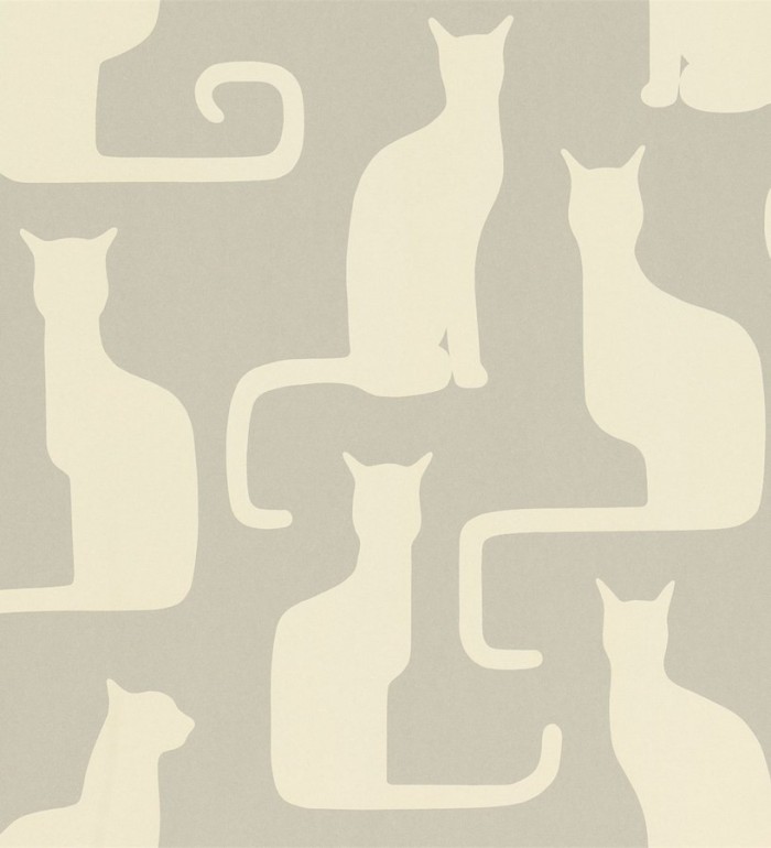 Papel pintado siluetas de gatos vintage - Felis 565000