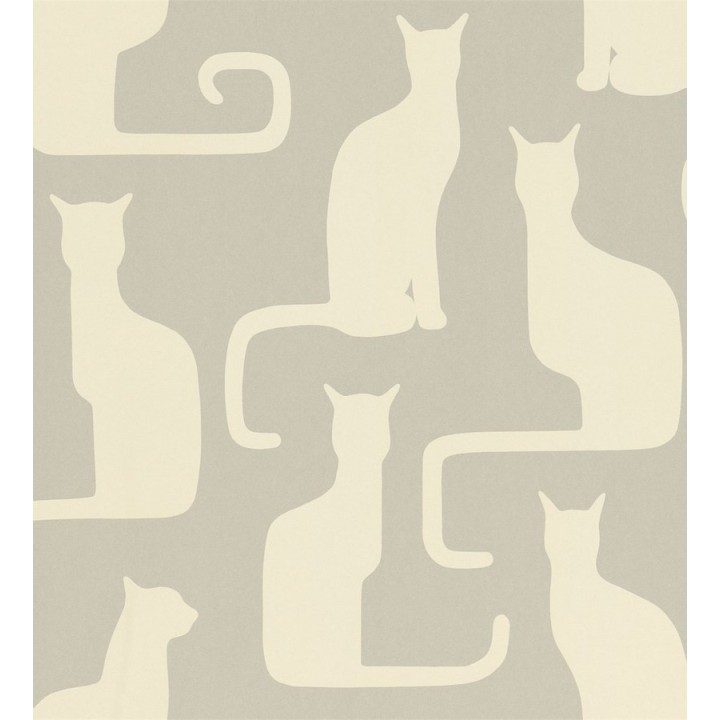 Papel pintado siluetas de gatos vintage - Felis 565000
