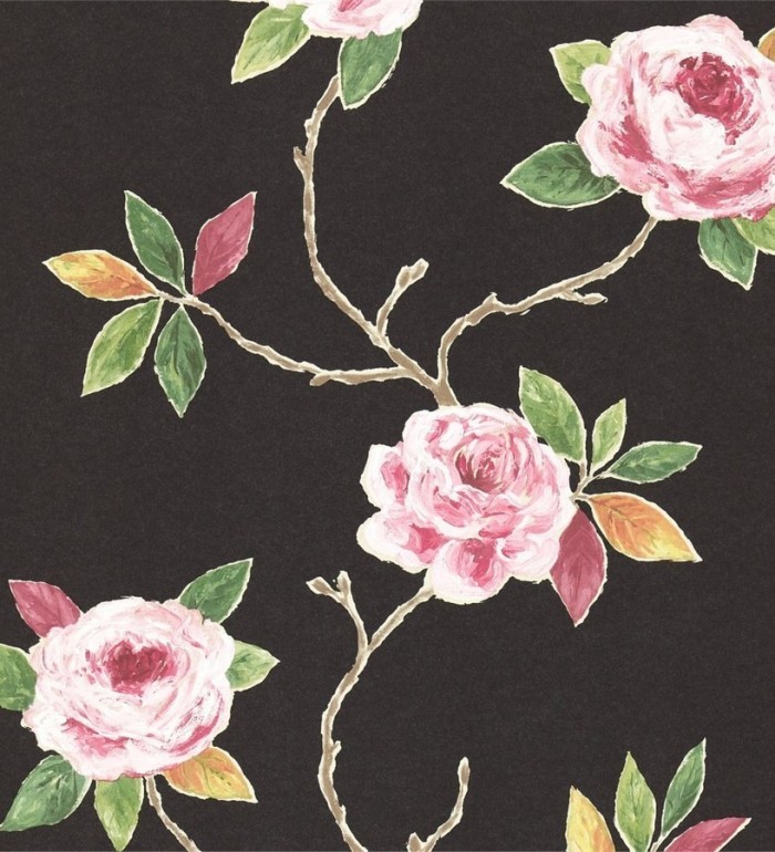 Papel pintado flores románticas al óleo - Sabina 565002