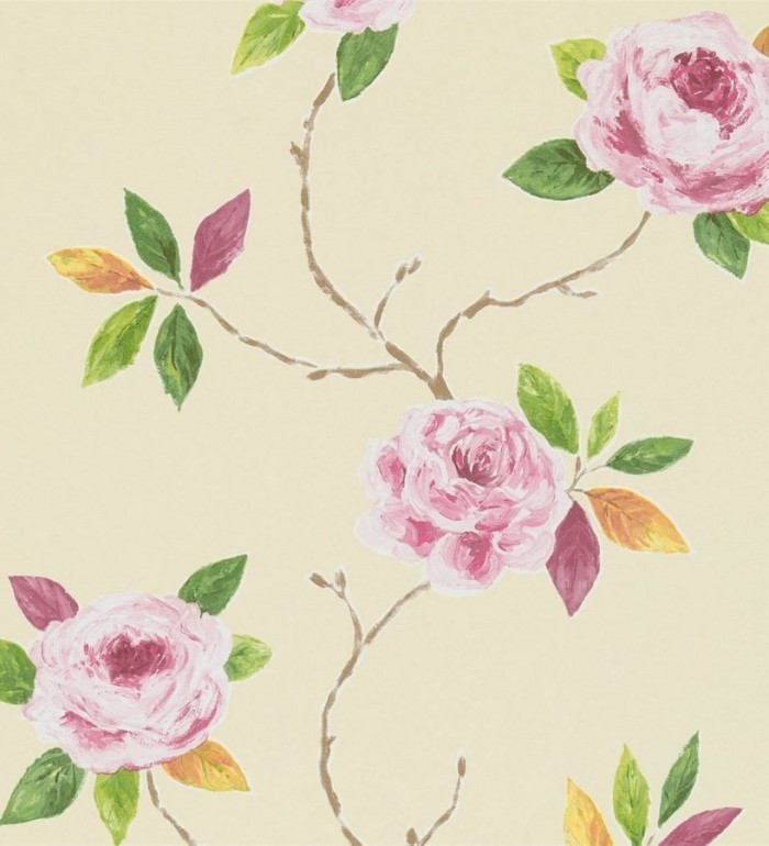 Papel pintado flores románticas al óleo - Sabina 565006