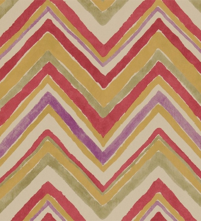 Papel pintado rayas de acuarela en zigzag - Levert 565007