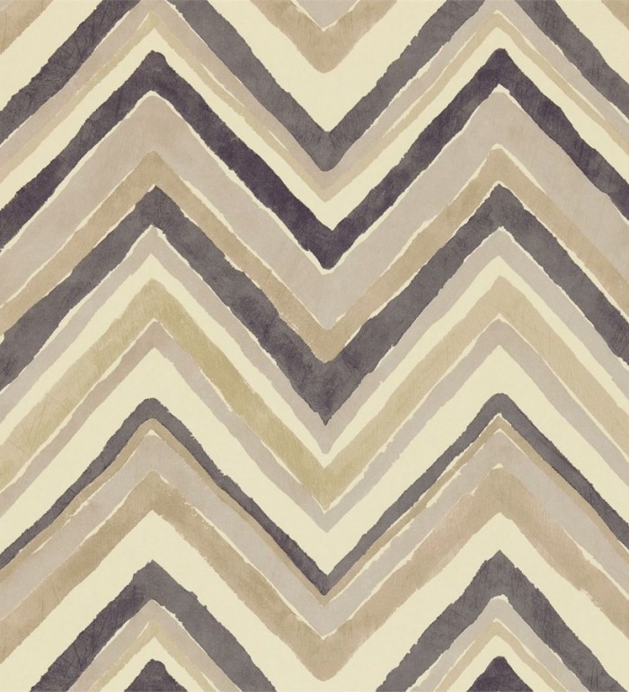 Papel pintado rayas de acuarela en zigzag - Levert 565009