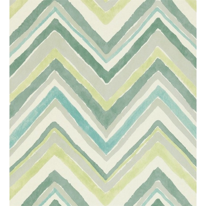 Papel pintado rayas de acuarela en zigzag - Levert 565010