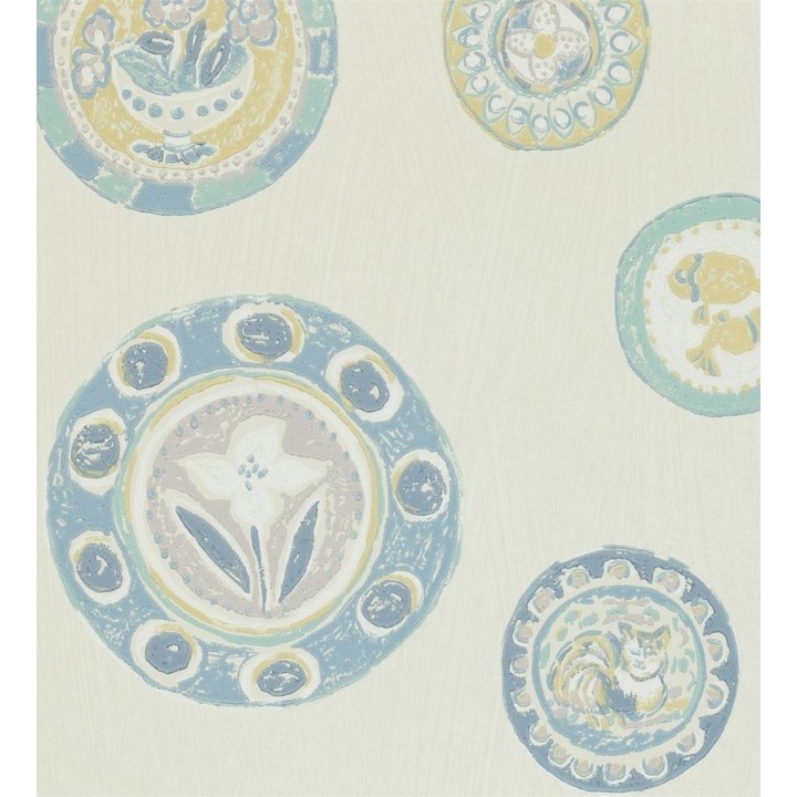 Papel pintado platos decorativos vintage de acuarela - Oriana 565020