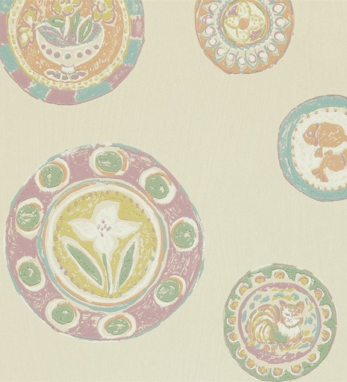 Papel pintado platos decorativos vintage de acuarela - Oriana 565021