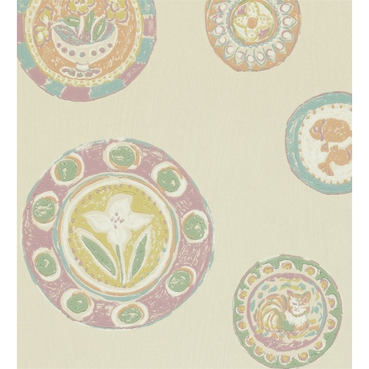 Papel pintado platos decorativos vintage de acuarela - Oriana 565021