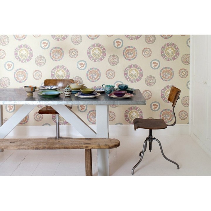 Papel pintado platos decorativos vintage de acuarela - Oriana 565021