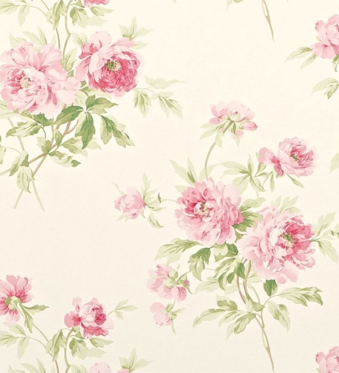 Papel pintado ramos de peonías románticas vintage - Alison 565023