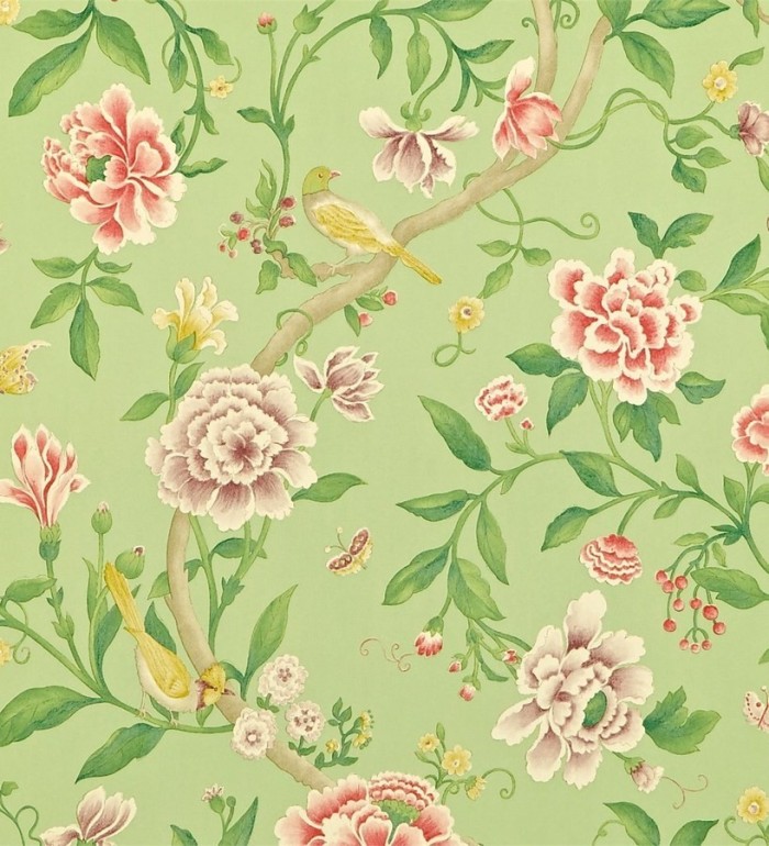 Papel pintado naturaleza de pájaros y flores románticas vintage - Roselyn 565053