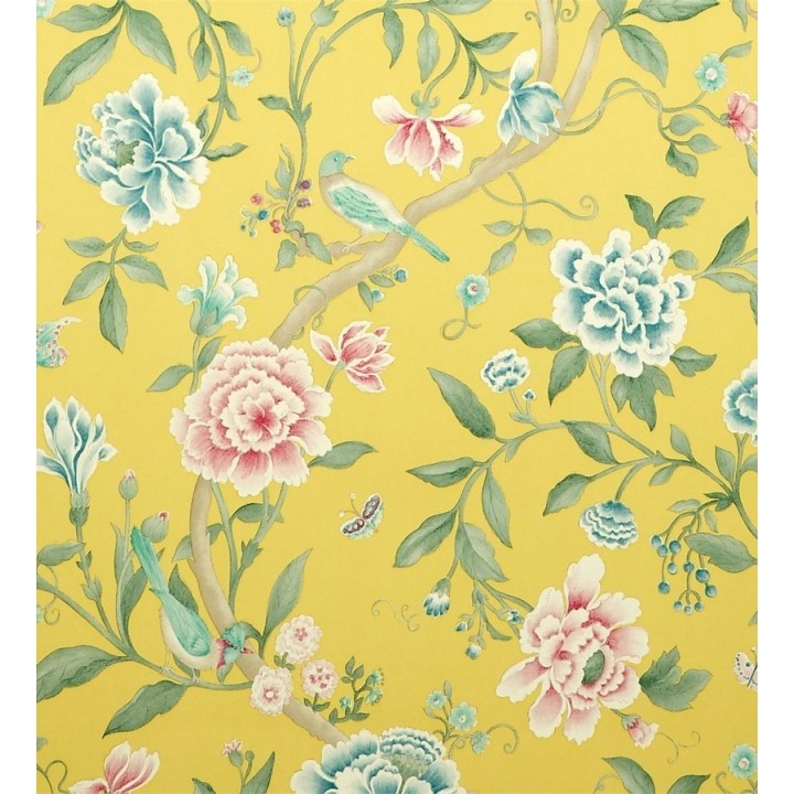 Papel pintado naturaleza de pájaros y flores románticas vintage - Roselyn 565054